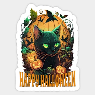 Happy Halloween Cat Sticker